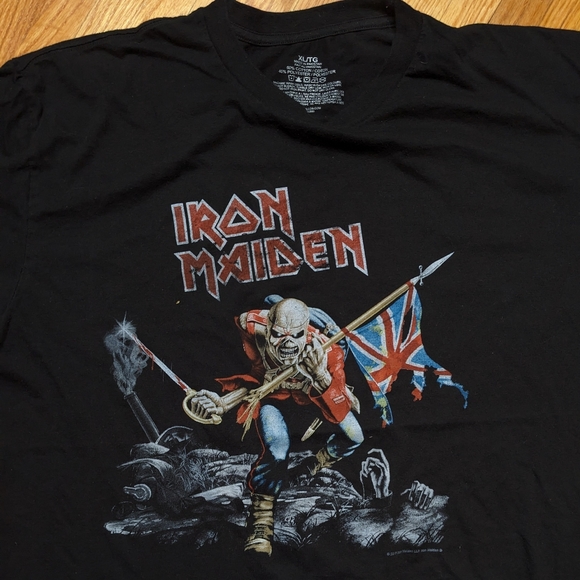 Band Shirt Iron Maiden Heavy Metal music tee XL Philips Philcos black unisex men - Picture 2 of 9